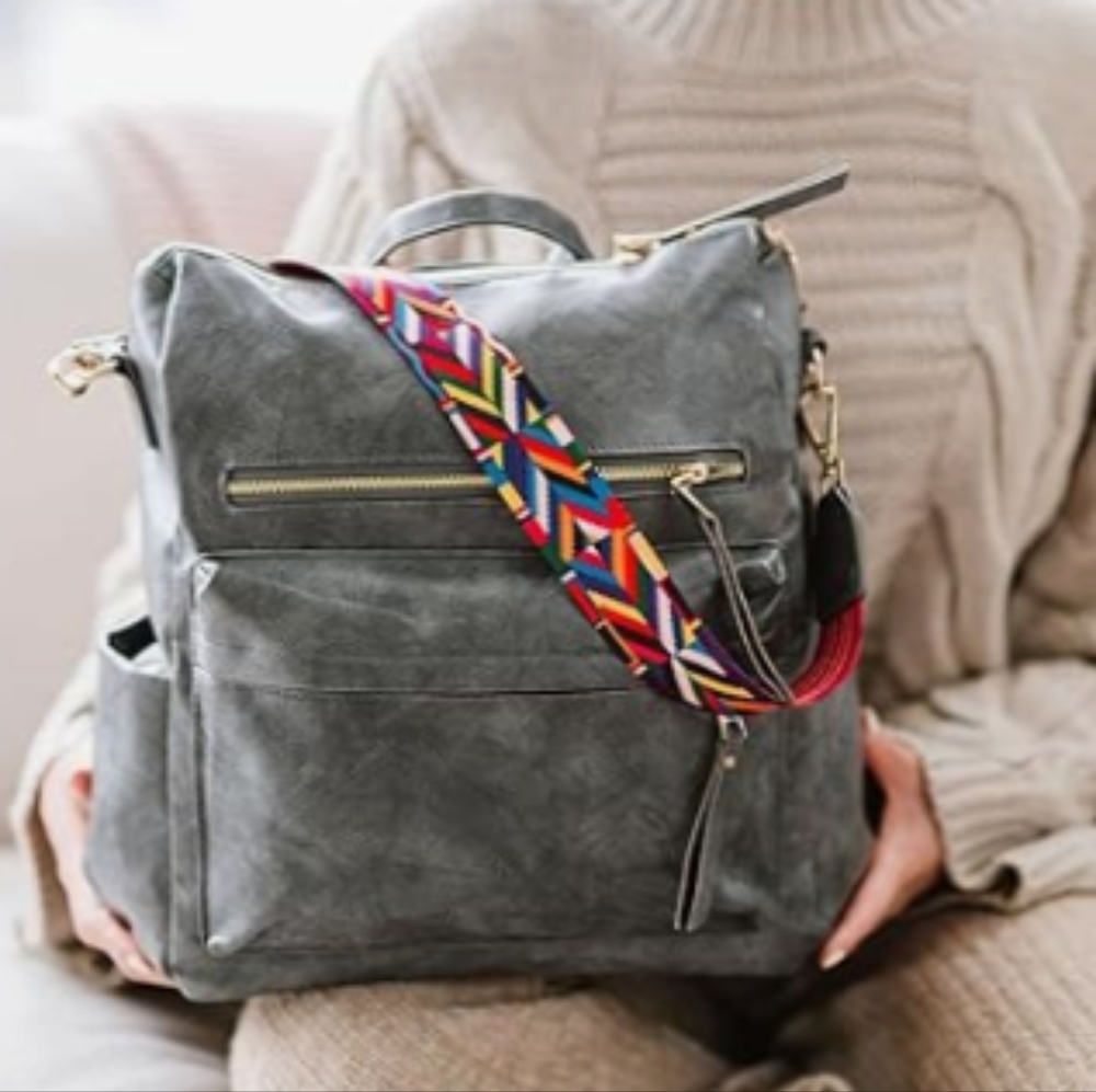 🎄 🎁 Elegant Gray Women's Backpack/Diaperbag/Computer Bag/ Travel Bag